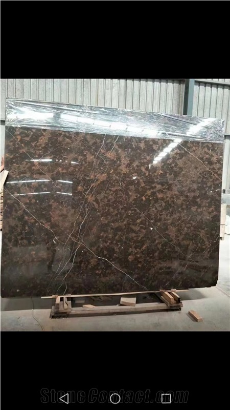 Golden Coffee Marble Slab Wall Floor Tiles