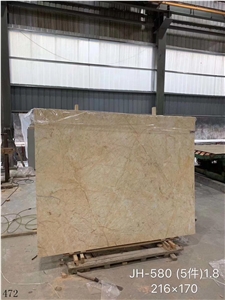 Goose Feather Golden Vein Marble Yellow Tiles Slab