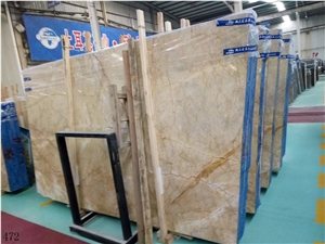 Goose Feather Golden Vein Marble Yellow Tiles Slab