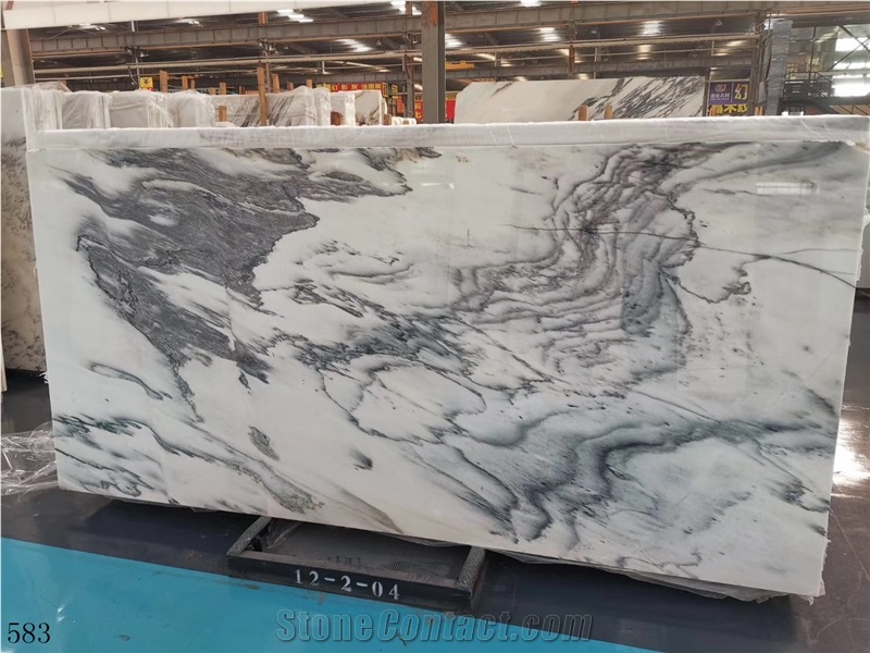 Ink White Marble Mountain Jade Slab in China
