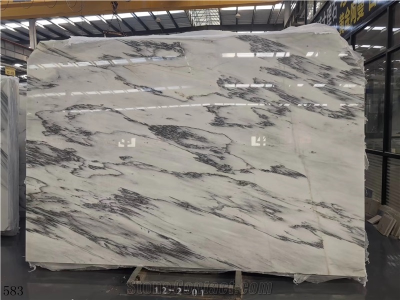 Ink White Marble Mountain Jade Slab in China