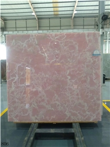 Iran Naghadeh Pink Onyx Slab Wall Tiles Vanity Use