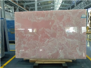 Iran Naghadeh Pink Onyx Slab Wall Tiles Vanity Use