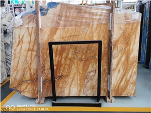 Italy Giallo Siena Medio Marble Slab Tiles Wall