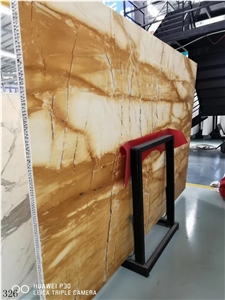 Italy Giallo Siena Medio Marble Slab Tiles Wall
