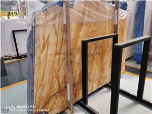 Italy Giallo Siena Medio Marble Slab Tiles Wall