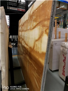 Italy Giallo Siena Medio Marble Slab Tiles Wall
