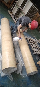 Italy Yellow Travertino Tipo Travertine Column