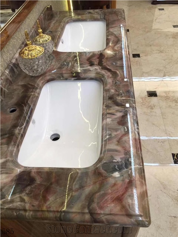 Louis Red Marble Agate Jade Natural Stone Big Slab