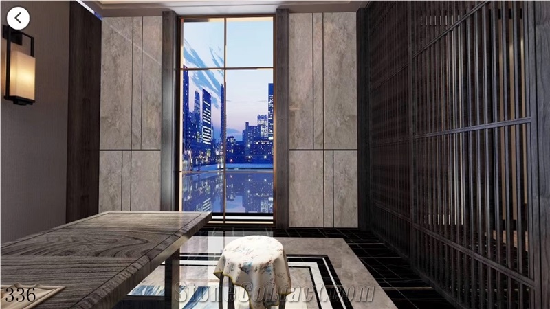 Misty Rain Ash Marble Slabs Ornamental Stone