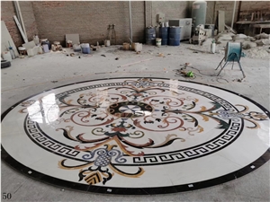 Natural Stone Marble Round Waterjet Medallion Tile