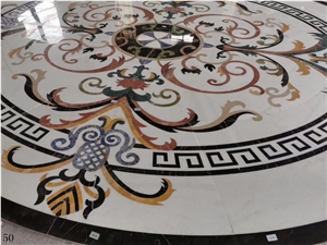Natural Stone Marble Round Waterjet Medallion Tile