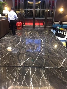 Noir Aziza Laurent White Black Marble Slab Tile