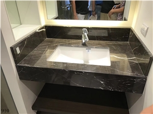 Noir Aziza Laurent White Black Marble Slab Tile