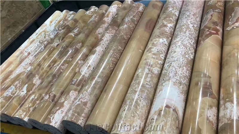 Onyx Amethyst Natural Stone Round Column Pillars
