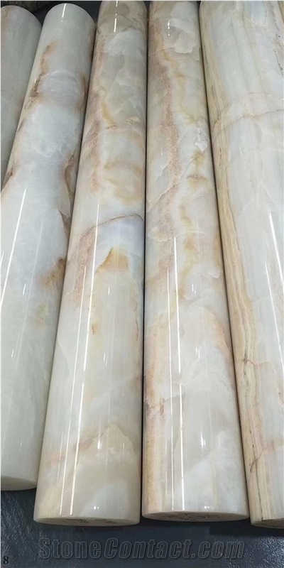 Onyx Amethyst Natural Stone Round Column Pillars