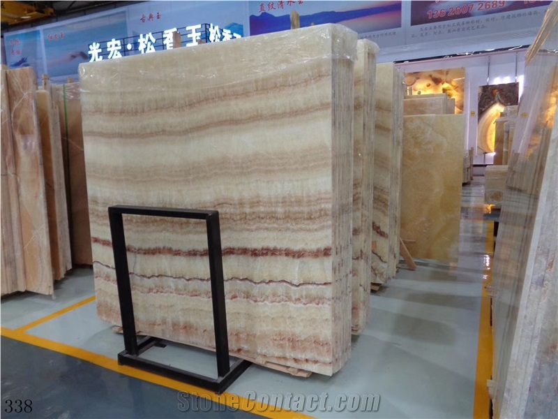 Seben Rainbow Honey Onyx Slab Tiles Wall Cladding