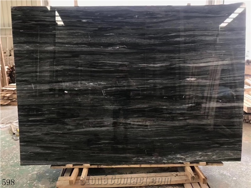 Turkey Knidos Absolute Black Belevi Marble Slab