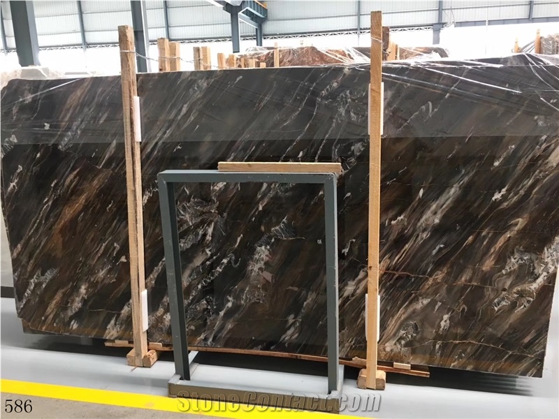 Venice Gold Marble Golden Gray Smoky Black Slab