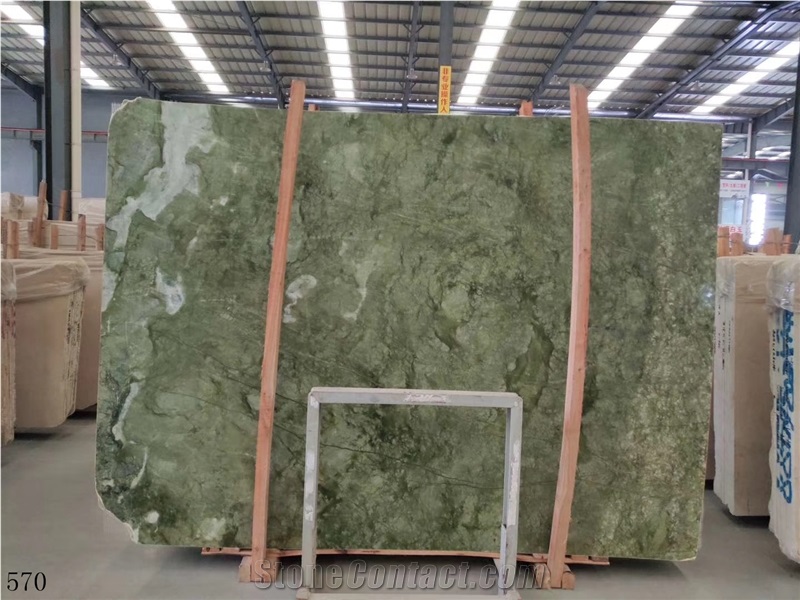 Verde Pavone Dandong Green Ming Marble Agate Slab
