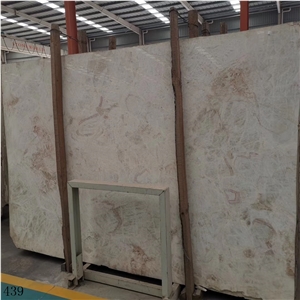 White Ice Jade Peony Marble Bathroom Honned Tiles