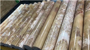 White Snow Onyx Jade Stone Column Pilaster Pillars