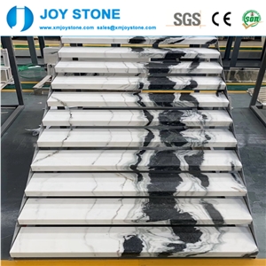Good Quality Polished Panda White Marble Stair