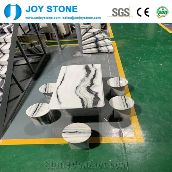 Hot Sale Panda White Marble Garden Table Sets