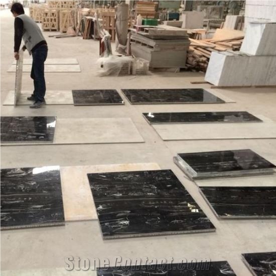 Lightweight Silver Black Marble Wall Tile Floor Tiles