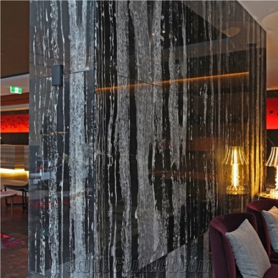 Lightweight Silver Black Marble Wall Tile Floor Tiles