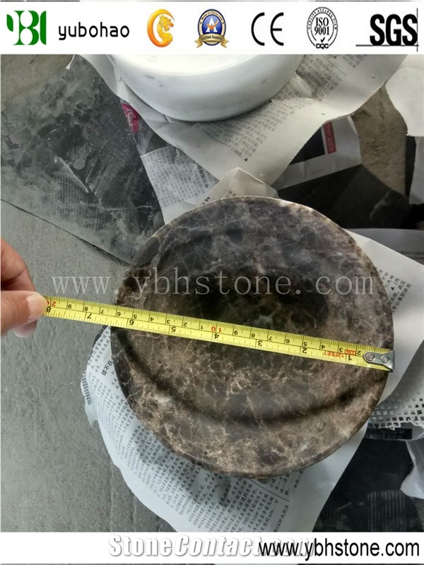 Dark Emperador/Honed Marble Dining Trays