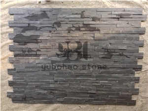 P018 Black Wall Cladding Slate, Thin Stone Veneer