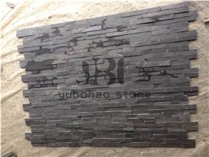 P018 Black Wall Cladding Slate, Thin Stone Veneer
