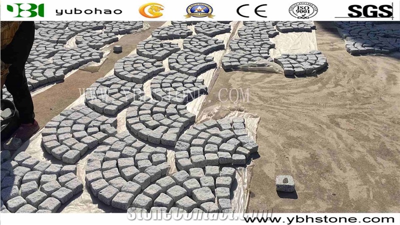 Sesame White/Cube Stone on Mesh Garden Stepping