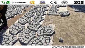 Sesame White/Cube Stone on Mesh Garden Stepping