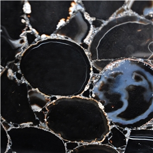 Black Agate Semiprecious Stone Slabs