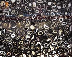 Black Agate Semiprecious Stone Slabs