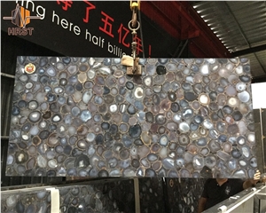 Grey Agate Semiprecious Stone Slab