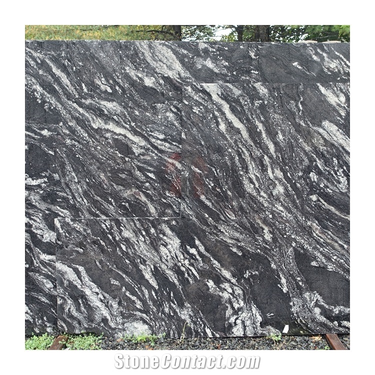 Polished Atacama Black Granite Slab for Design