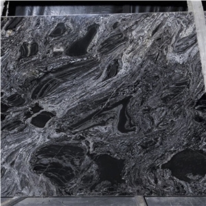 Polished Atacama Black Granite Slab for Design