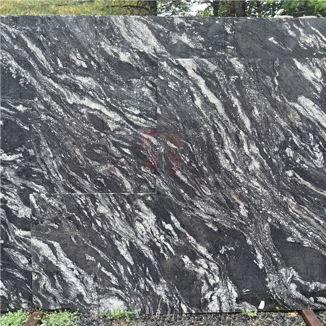 Polished Atacama Black Granite Slab for Design