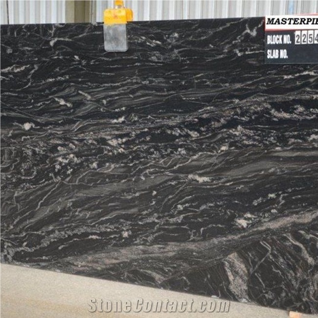 Polished Atacama Black Granite Slab for Design