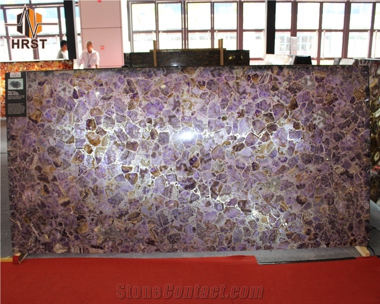 Purple Amethyst Semiprecious Stone Slabs