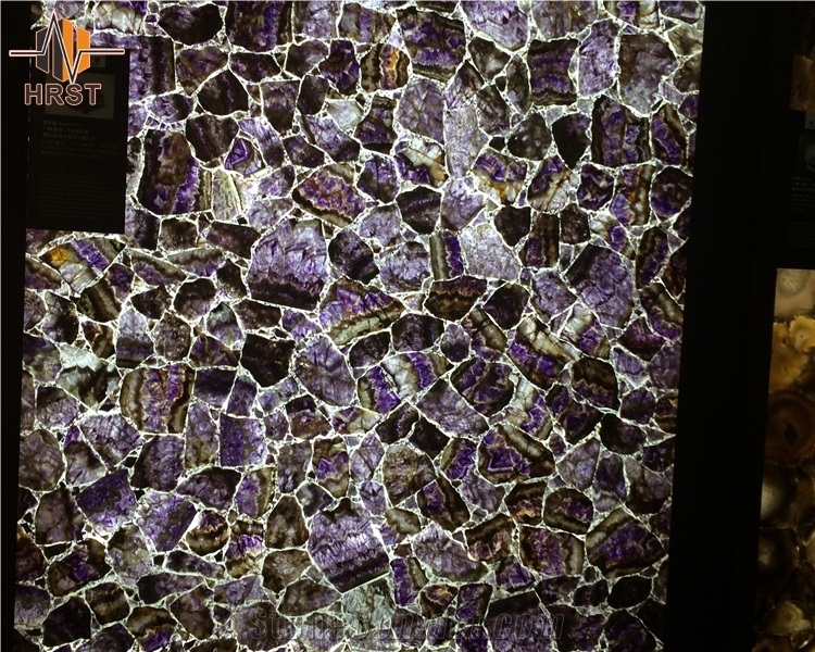 Purple Amethyst Semiprecious Stone Slabs
