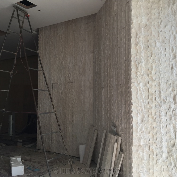 Split Surface Moca Beige Limestone Tiles for Wall