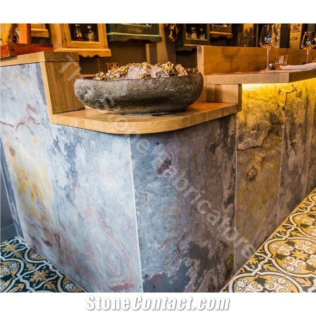 Galaxy Black Translucent Stone Veneer Sheet-Translucent Light Pass Stone Veneer Sheet