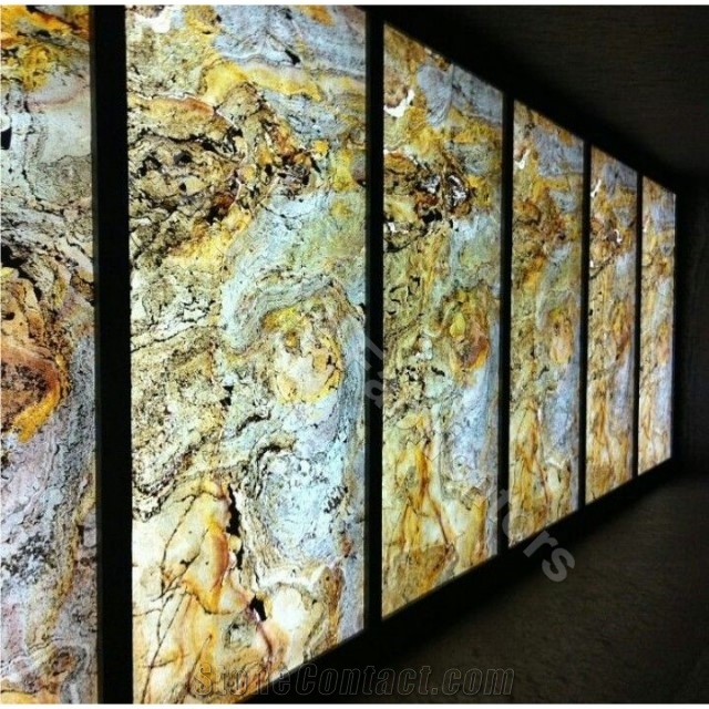 Galaxy Black Translucent Stone Veneer Sheet-Translucent Light Pass Stone Veneer Sheet