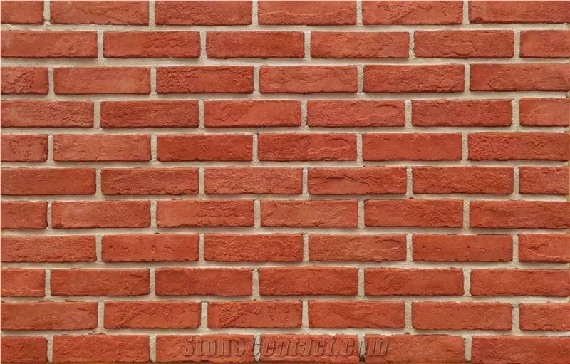 Faux Stone Articical Red Narrow Brick Wall Stone