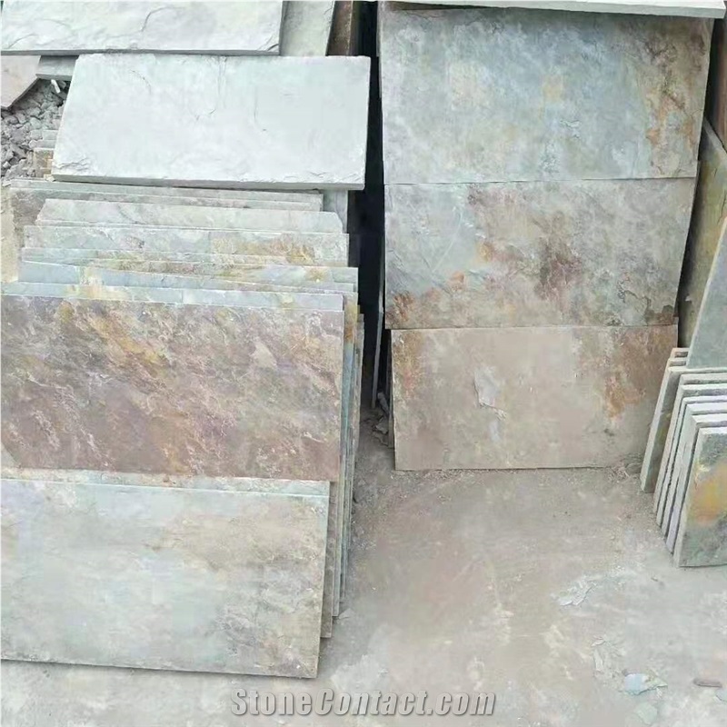 Green Rusty Slab Tiles Flooring Stone Wall Tile