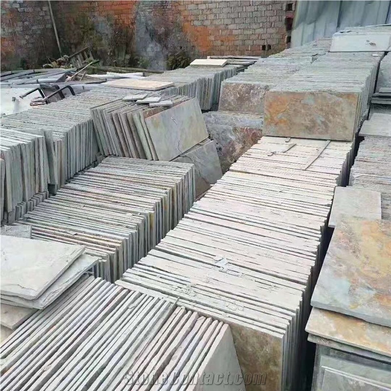 Green Rusty Slab Tiles Flooring Stone Wall Tile